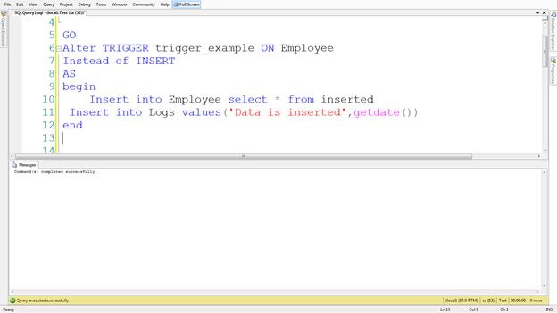 Instead of Trigger in SQL Server